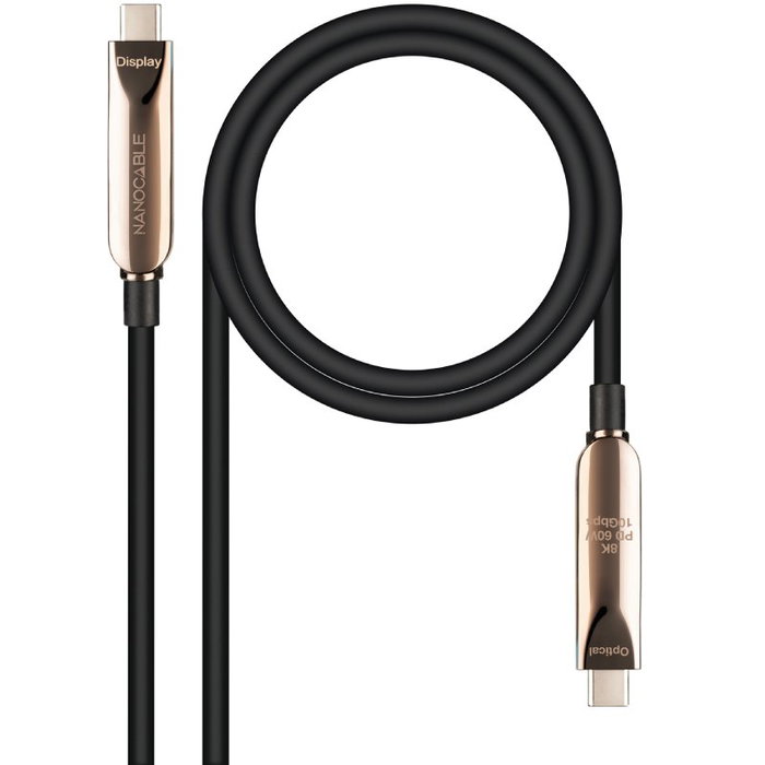 Nanocable Cable USB 3.2 Gen2x1 AOC USB-C a USB-C 5m Negro Nanocable Cable USB 3.2 Gen2x1 AOC USB-C a USB-C 5m Negro